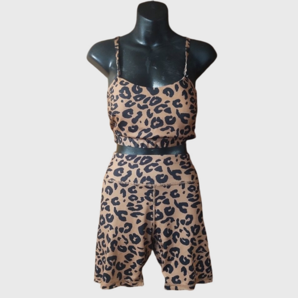 Leopard Print 2 PC Workout Set